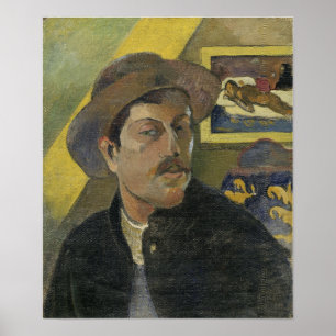 Gauguin - Zelfportret met een hoed 1893 Poster