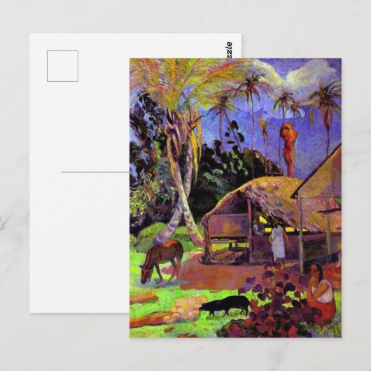 Gauguin - Zwarte varkens Briefkaart (Voorkant / Achterkant)