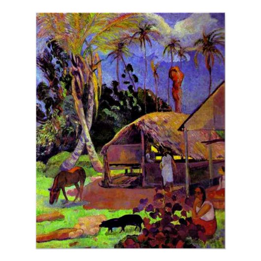 Gauguin - Zwarte Varkens Perfect Poster (Voorkant)