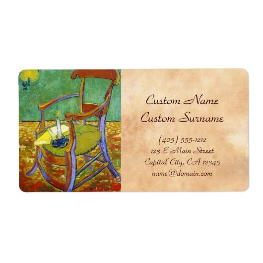 Gauguin's voorzitter vincent van gogh schilderij etiket (Voorkant)