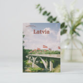 Gauja Bridge Sigulda Letland Briefkaart (Staand voorkant)