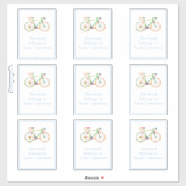 Gaurdian Bike met blauwe grens Bookplaat Sticker