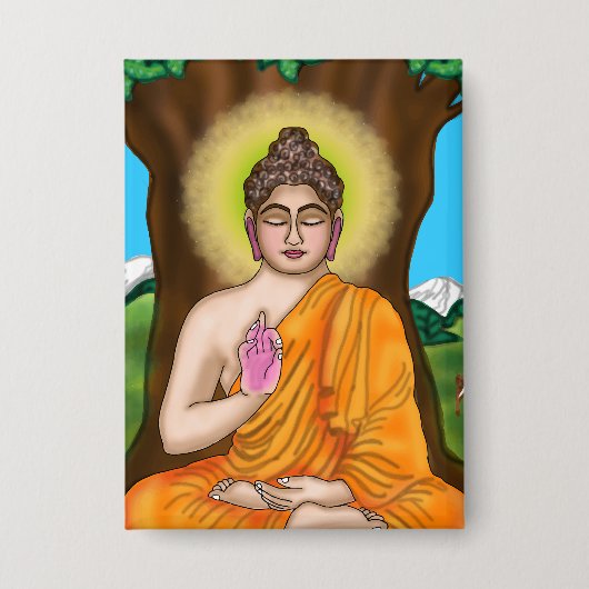 Gautam Boeddha knoop Button (Voorkant)