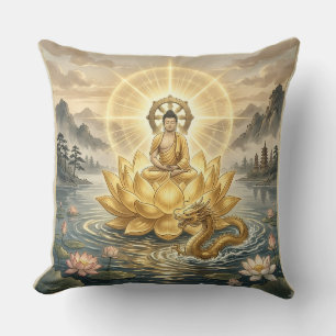 Gautam Buddh Meditatie Kunst Kussen - Vreedzame Dh