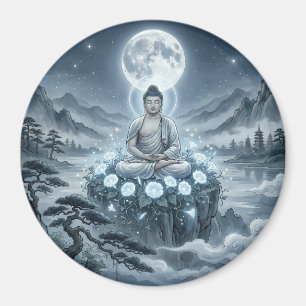 Gautam Buddh Meditatie Kunstmagneet - Vreedzame Dh Magneet