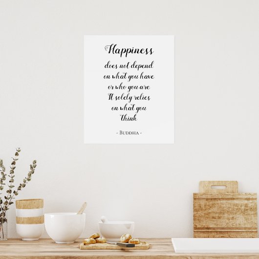gautam buddha citeert geluk poster (Keuken)