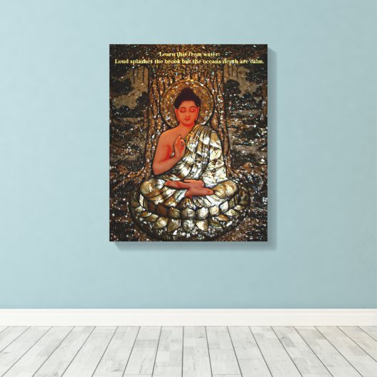 Gautam Buddha : De verlichte Canvas Afdruk (Insitu (Houten vloer))