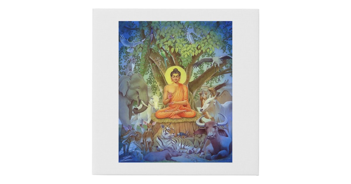 Slijm vijand Vaarwel Gautam Buddha-Meditatie onder Bodhi-boom Imitatie Canvas Print | Zazzle.nl