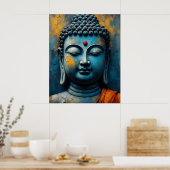 Gautama Boeddha Schilderij - Moderne Impasto Kunst Poster (Keuken)