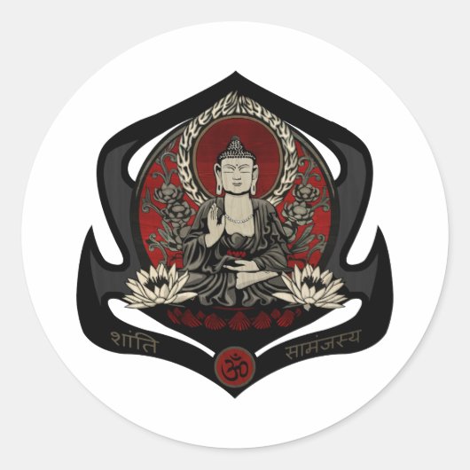 Gautama Buddha Ronde Sticker (Voorkant)