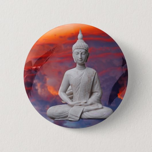Gautama Siddhartha Buddha Ronde Button 5,7 Cm (Voorkant)