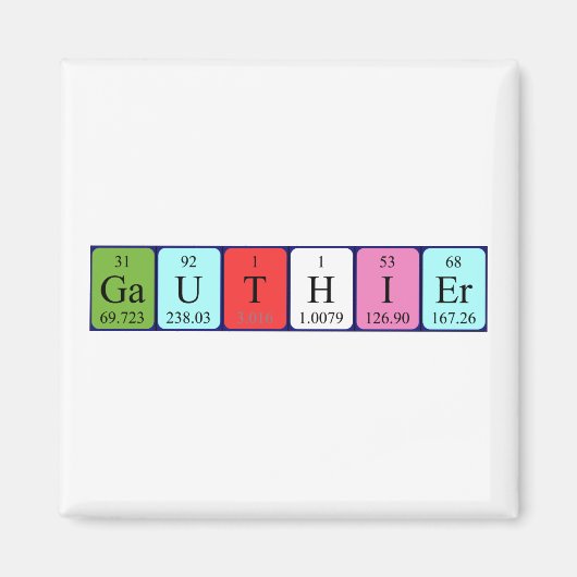 Gauthier periodieke lijstnaam magnet (Voorkant)