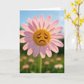 Gauw Beter Traurige Roze Margriet Kaart (Gele Bloem)