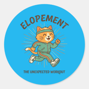 Gauw getrouwd De onverwachte work-out Grappig huwe Ronde Sticker