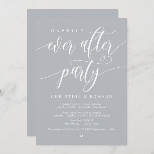 Gauw getrouwd, Feest na het Jawoord, Lichtgrijs Kaart (Voorkant / Achterkant)