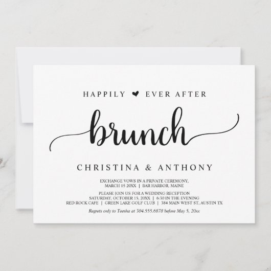 Gauw getrouwd, Happily Ever After Brunch, Rustic Kaart (Voorkant)