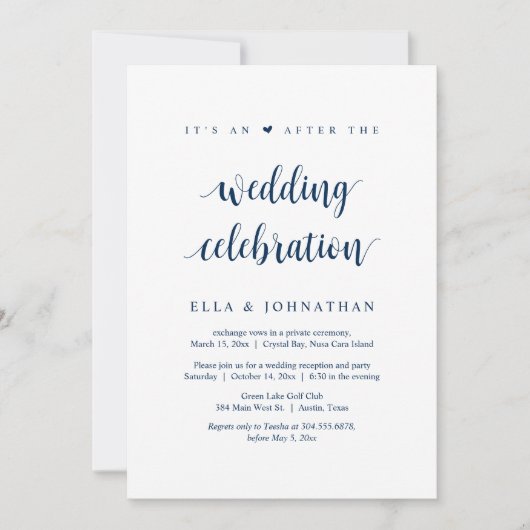 Gauw getrouwd, Het is een na het bruiloftsfeest  U Kaart (Voorkant)