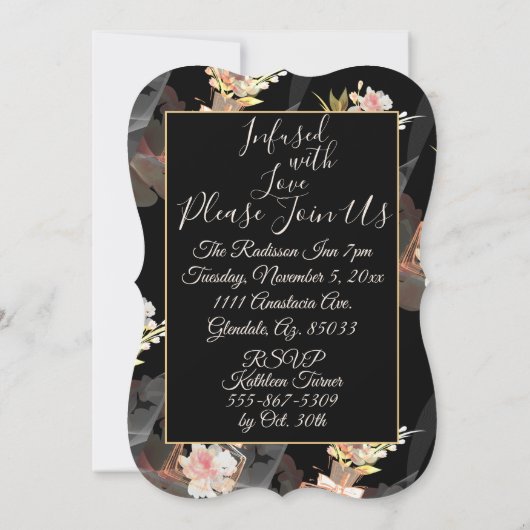 Gauzy Roos Gouden Ballerina Jurk Bloemenparfum Kaart (Achterkant)