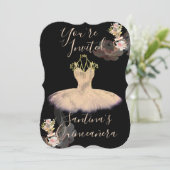 Gauzy Roos Gouden Ballerina Jurk Bloemenparfum Kaart (Staand voorkant)