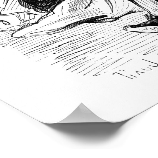 Gavarni: man roken een lange pijp poster (Hoek)