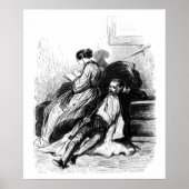 Gavarni: man roken een lange pijp poster (Voorkant)