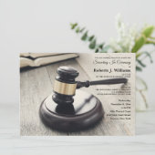 Gavel en Sound Block Invitation Kaart (Staand voorkant)