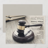 Gavel en Sound Block Invitation Kaart (Voorkant / Achterkant)