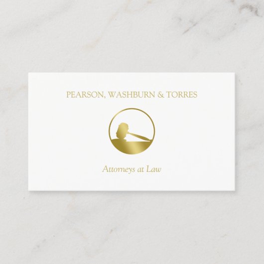 Gavel Icon-procureur Golden Visitekaartje (Voorkant)