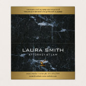 Gavel Icoon | Advocaat | Goud Metaal | Marmer Visitekaartje (Buitenkant ongevouwen)