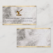 Gavel Juridisch Adviseur / Marble Gold Trim Visitekaartje (Voorkant / Achterkant)