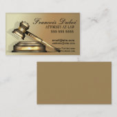 Gavel Lawyer Attorney Law Firma Visitekaartje (Voorkant / Achterkant)