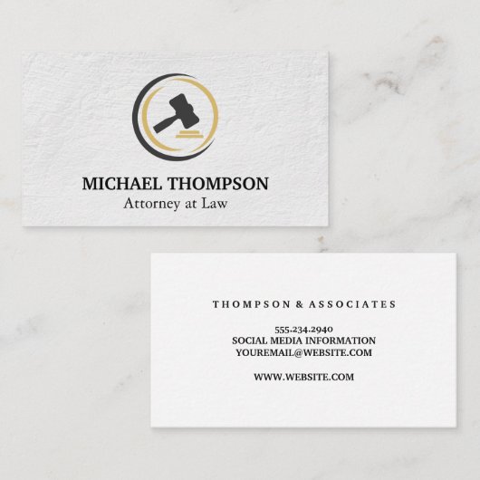 Gavel Logo | Procureur | Wet Visitekaartje (Voorkant / Achterkant)