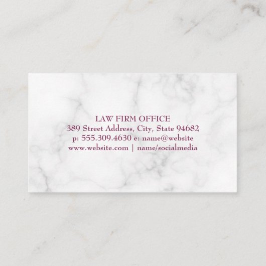 Gavel Logo | Wet en Orde Afsprakenkaartje (Achterkant)