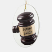 Gavel-ontwerp voor scheidsrechters en advocaten keramisch ornament (Links)