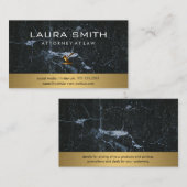 Gavel-pictogram | Procureur | Goud metaal | Marmer Visitekaartje (Voorkant / Achterkant)