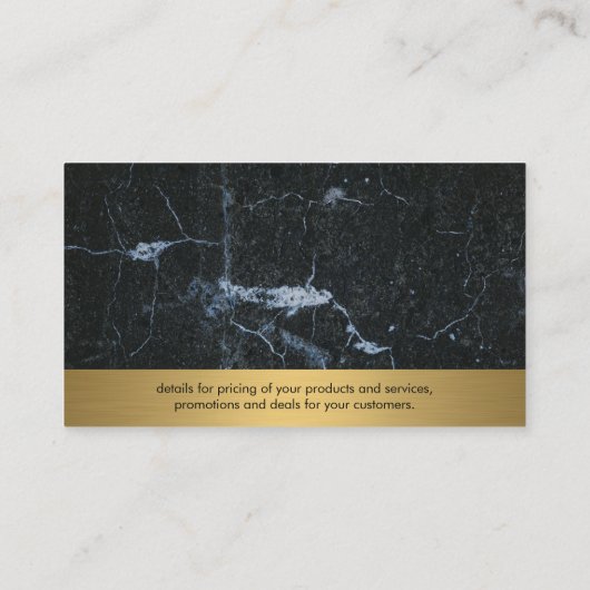 Gavel-pictogram | Procureur | Goud metaal | Marmer Visitekaartje (Achterkant)