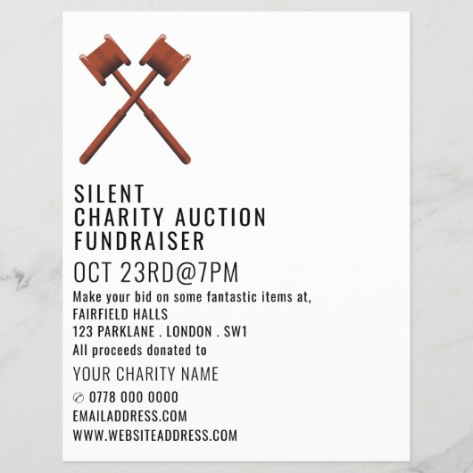 Gavels Logo, Silent Charity Auction Event Flyer (Voorkant)