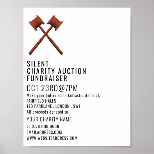Gavels Logo, Silent Charity Auction Event Poster (Voorkant)
