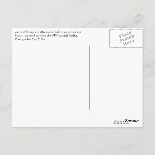 Gaven en Grover Briefkaart (Achterkant)