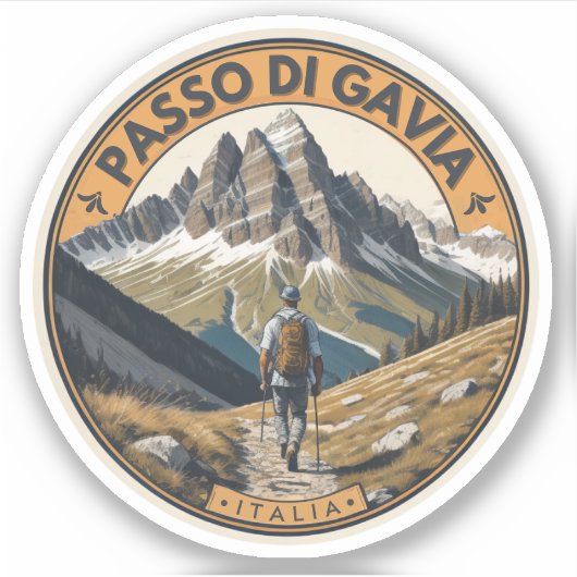 Gavia Pas bergpas Brescia Italiaanse Alpen Sticker (Voorkant)