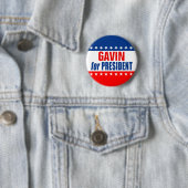 "GAVIN als PRESIDENT" Knop Ronde Button 5,7 Cm (In situ)