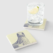 Gavin de meeuw - zeemeeuw stenen onderzetter (Zijkant)