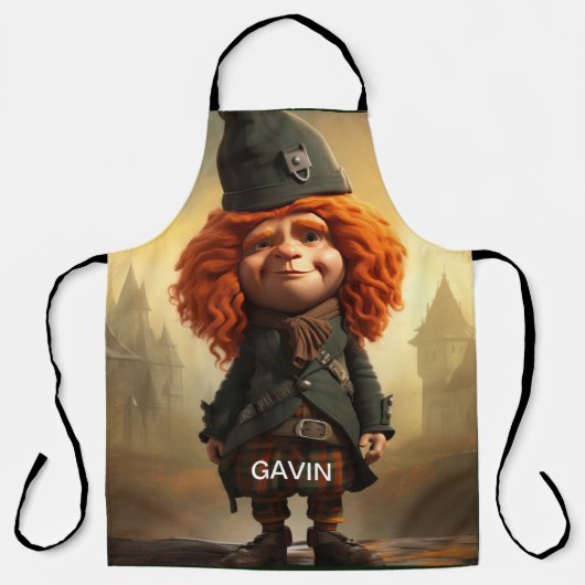Gavin, de Wee Schotse Hooglander Schort (Voorkant)