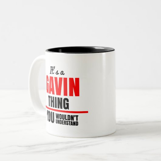 Gavin ding dat je niet zou begrijpen tweekleurige koffiemok (Voorkant links)