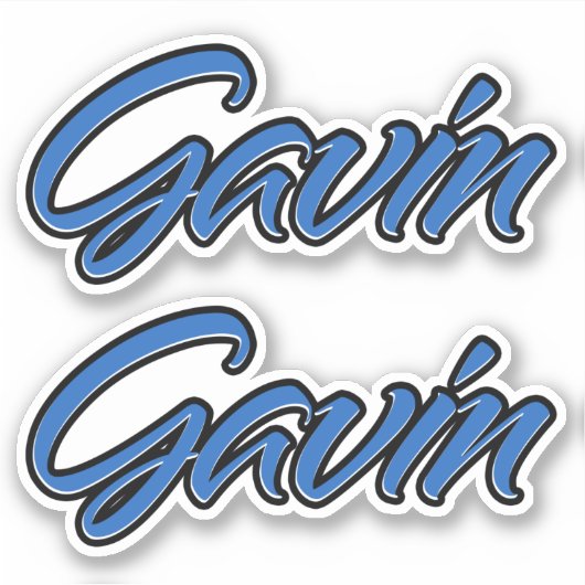 Gavin Name blue Aufkleber Sticker Stickerset (Voorkant)
