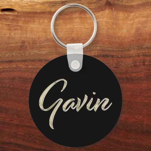 Gavin Name whitegold Button Schlüsselanhänger Sleutelhanger (Voorkant)