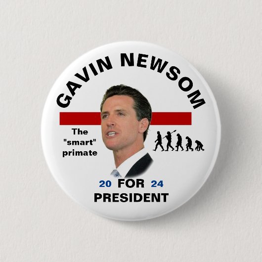 Gavin Newsom 2024 Ronde Button 5,7 Cm (Voorkant)