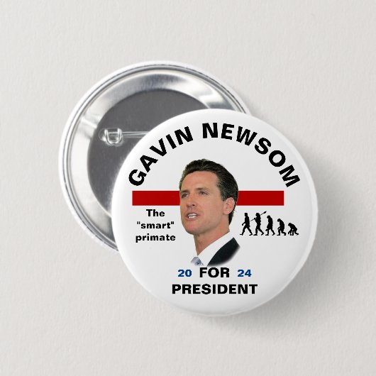 Gavin Newsom 2024 Ronde Button 5,7 Cm (Voorkant /achterkant)