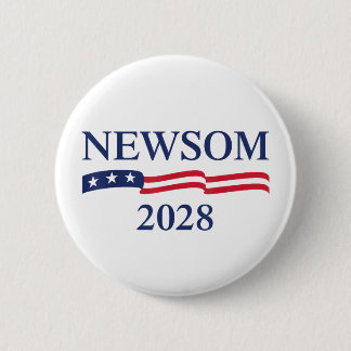 Gavin Newsom 2028 Amerikaanse vlag verkiezingscamp Ronde Button 5,7 Cm