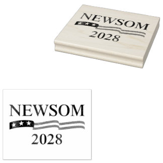 Gavin Newsom 2028 Amerikaanse vlag verkiezingscamp Rubberstempel